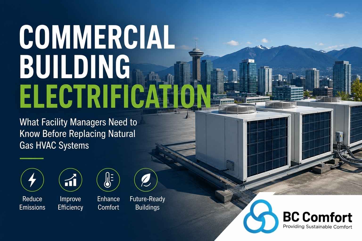 Featured image for “Commercial Building Electrification in BC: What Facility Managers Need to Know Before Replacing Natural Gas HVAC Systems”